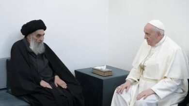 لقاء تاريخي بين البابا فرنسيس والسيد السيستاني في النجف