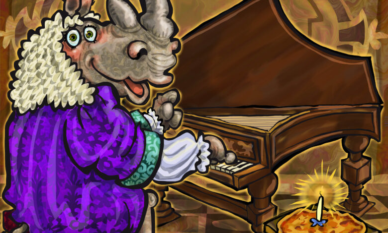 وحيد القرن يعزف على البيانو في عيد ميلاده! هل شاهدتم ذلك من قبل ؟