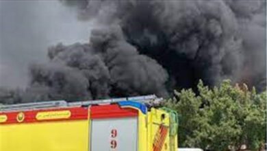 دبي: حريق كبير في مصنع للبلاستيك بمنطقة جبل علي
