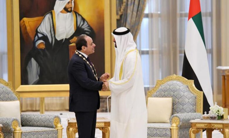 عبدالفتاح السيسي يؤكد على العلاقات القوية بين القاهرة وأبوظبي