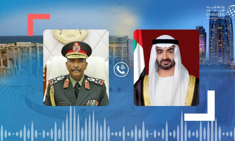 بن زايد والبرهان يبحثان استهداف أبوظبي واستقرار السودان