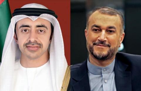 وزيرا خارجية الإمارات وإيران يبحثان مجالات التعاون