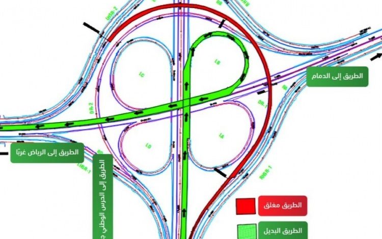 المرور: تحويل حركة السير لمدة 12 يوماً بتقاطع طريق خريص مع طريق الشيخ جابر