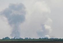 صورة انفجارات قرب قاعدة عسكرية في شبه جزيرة القرم