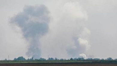 صورة انفجارات قرب قاعدة عسكرية في شبه جزيرة القرم