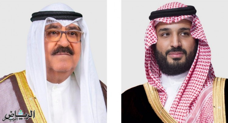 ولي العهد يعزي ولي عهد الكويت في وفاة الشيخ سعود فاضل صباح المحمد الصباح