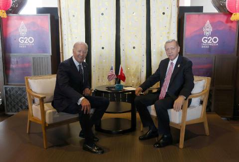 إردوغان وبايدن بحثا التجارة والأمن على هامش قمة العشرين