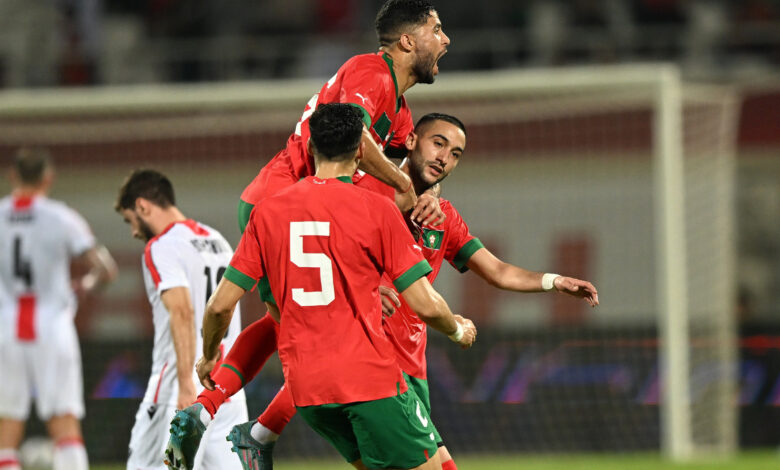 بالفيديو- تسديدة من 60 مترا.. حكيم زياش يسجل هدفا مذهلا في فوز المغرب على جورجيا