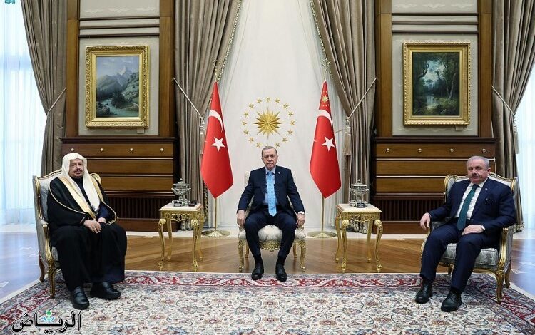 رئيس تركيا يستقبل رئيس مجلس الشورى