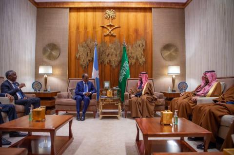 ولي العهد السعودي  يستقبل رئيسي الصومال و«الرئاسي الليبي»