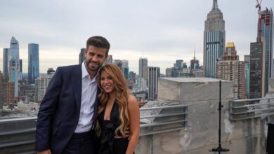 Colombian musician Shakira and partner Kosmoa Founder and President, Spanish football player Gerard Pique attend the Davis Cup Presentation on September 5, 2019 in New York. Bryan R. Smith / AFP