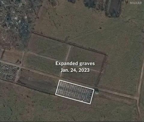 صور أقمار صناعية تظهر اتساع حجم مقبرة «فاغنر» في أوكرانيا