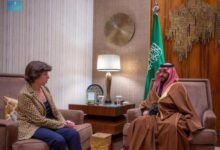 ولي العهد السعودي يستقبل وزيرة الخارجية الفرنسية