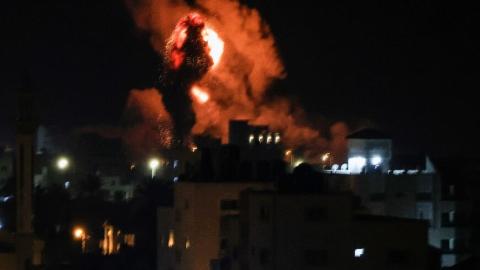 غارة جوية اسرائيلية على مجمع حماس في غزة