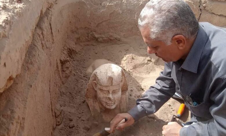 اكتشاف تمثال أبو الهول المبتسم في مصر |  أخبار