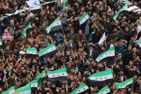 السوريون يحيون الذكرى الثانية عشرة للانتفاضة ضد النظام