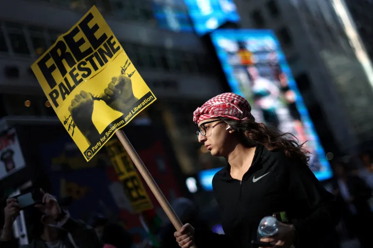 احتجاجات في امريكا لدعم فلسطين