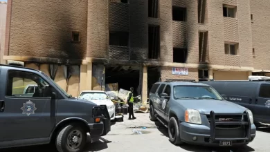 حريق مبنى في الكويت